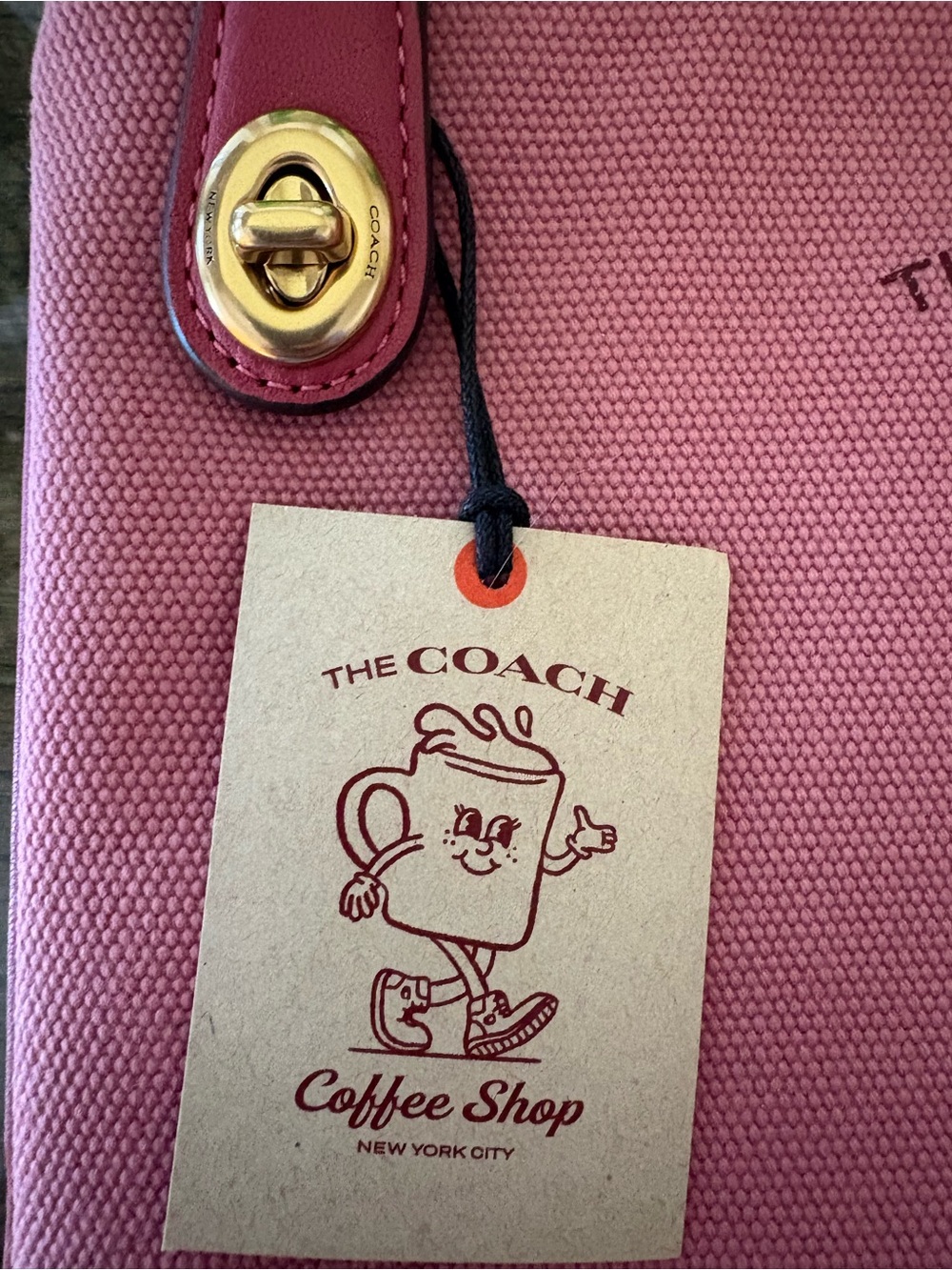 Coach Coffee Shop Turnlock Canvas Leather Pouch NWT Cafe Exclusive - Picture 3 of 4